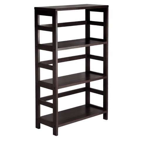 42 3 Section Wide Bookshelf Espresso, Target Ladder Bookcase Espresso