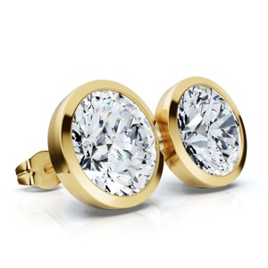 Pompeii3 Certified 6Ct TW Martini Bezel Diamond Studs 14k Gold Lab Created - 1 of 4