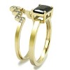 Slickblue Black Diamond CZ Stainless Steel Ring in IP Gold Finish, Women's Ring Size 5-10 - 4 of 4