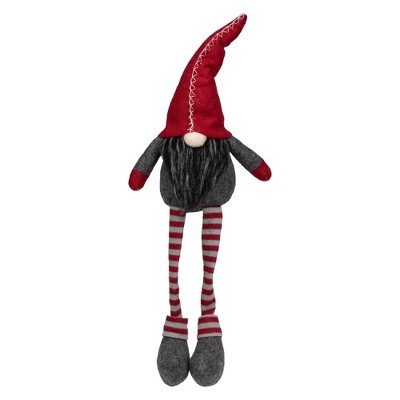 Northlight 22" Red and Gray Sitting Christmas Gnome Decoration