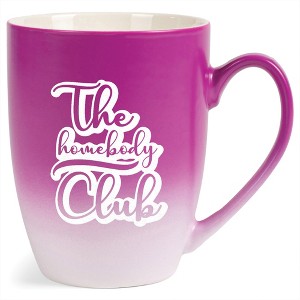 Elanze Designs 12 Ounce Ceramic Decorative Laser Engraved Giftable Novelty Tea Coffee Cup Mug Pink and White The Homebody Club - 1 of 4