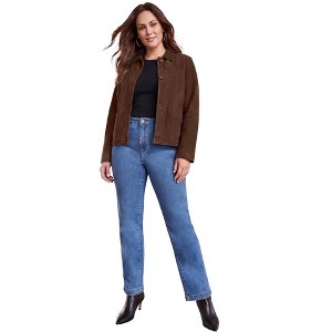 Jessica London Downtown Suede Jacket With Mandarin Collar : Target