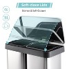 2 x 9.5 Gallon Dual Trash Can, Stainless Steel Garbage Can with Soft Close Lid, No Removable Inner Bucket, Step-on Waste Bin for Kitchen, Home Office - 4 of 4