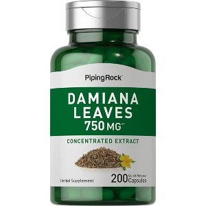 Damiana Leaves 750mg | 200 Capsules | by Piping Rock - 1 of 1