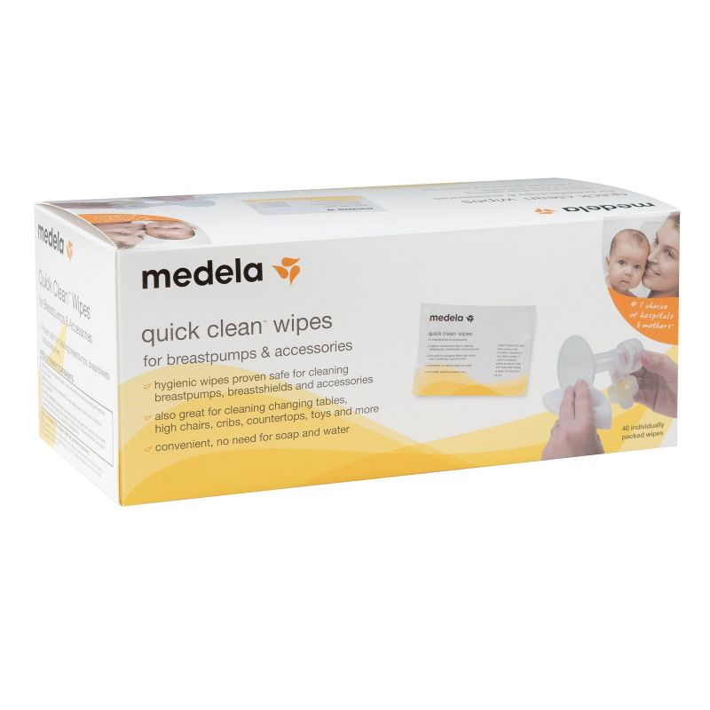 Medela Quick Clean Breast Pump &#38; Accessory Wipes - 40ct, 1 of 5