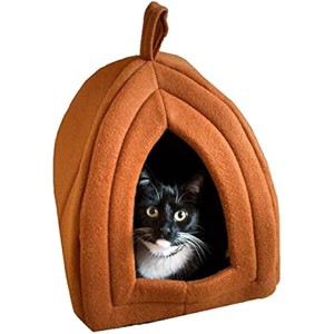 PETMAKER-Cat House - Indoor Cat Bed with Removable Foam Cushion - Pet Tent for Kittens, Rabbits, Guinea Pigs, and Other Small Animals by (Brown) - 1 of 1