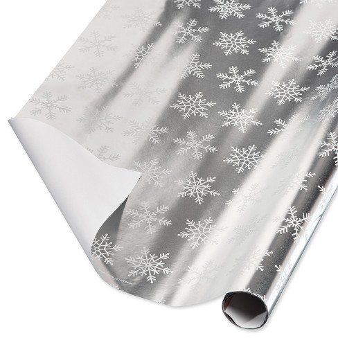 FEPITO 100 Sheets Silver Snowflake Christmas Tissue Paper Bundle 100 Sheets  White Christmas Tissue Paper for Xmas Gift Wrapping Presents (14 x 20