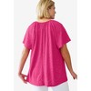ellos Plus Size Flutter Sleeve Knit Eyelet Tunic - 3 of 4