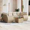 vidaXL 7 Piece Patio Sofa Set with Cushions - Beige and Cream - 2 of 4