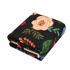 Modern Washable Area Rug for Living Room, Vintage Floral Floor Rug with Non Slip Backing, Low Pile Resistant Carpet for Home, - 1 of 4