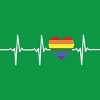 Adult Design By Humans Heartbeat Rainbow Heart Pride By KangThien T-Shirt - 2 of 2