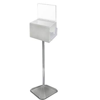 Azar Extra Large White Suggestion Box With Pocket 8 1/4""(H) x 11""(W) x 8 1/4""(D) 206303