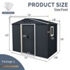 8ft x 4ft Outdoor Metal Storage Shed With window and metal foundation,Gray - 4 of 4