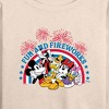 Women's - Disney - Fun And Fireworks Lightweight French Terry Wide Neck Long Sleeve Shirt - 2 of 4