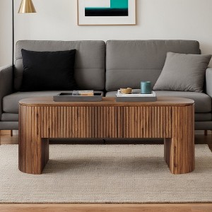 Hommoo Lift Top  Coffee Table With Hidden Compartment Brown - 1 of 4