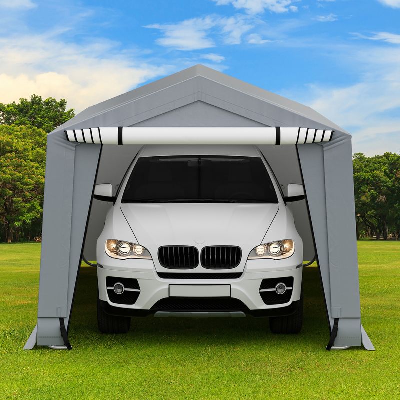 Costway 10' x 16'\10.2' X 20.4'  Heavy-Duty Carport Car Canopy Shelter Outdoor Portable Garage Door, 2 of 9