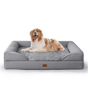 Gimars Orthopedic Ultra Soft Dog Bed with 28D Egg-Crate Foam, Waterproof Lining, Support Bolsters, Washable Cover & Non-Slip Base for Puppy & Senior - 1 of 4