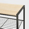 3 Tier Shoe Rack Black Metal With Natural Wood - Brightroom™ : Target