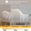 BAOURE 36-inch Modern Wave LED Crystal Chandelier - Chrome Adjustable Color Temperature 3000K/4000K/6000K - Adjustable Height - Elegant Chandelier - 3 of 4