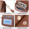 CLUCI Small Womens Wallet Leather RFID Blocking Card Holder Ladies Wallets with Wrist Strap Brown - 3 of 3