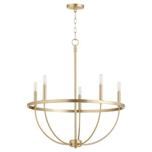 Quorum Lighting Tribute 5 - Light Chandelier in  Aged Brass - 1 of 3