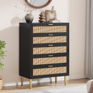 Chest of Drawers, 5 Drawer Dresser Tall for Small Spaces, Farmhouse Narrow Vertical Cabinet for Bedroom - 1 of 4