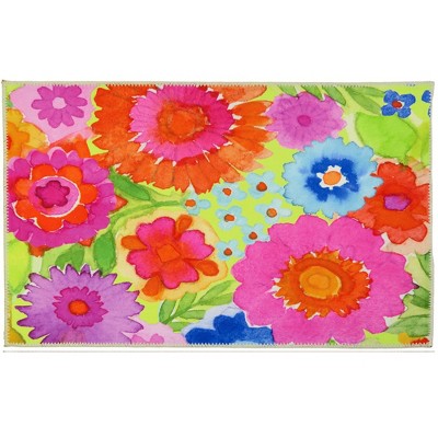 Homefires Magical Garden Doormat – 20" x 30" Indoor Accent Mat with Colorful Floral Design for Entryway, Kitchen, or Bedroom Decor