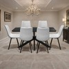 LeisureMod Ravenna 7-Piece Dining Set, 1 X-Shape Base Table 6 Dining Chairs - 2 of 4