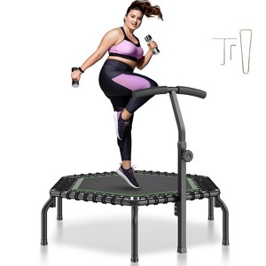 54.5" Mini Fitness Trampoline Indoor Rebounder with Handle - 1 of 4