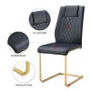 TopComfy Dining Chairs Set Of 4 Dining Chairs With Faux Leather Padded Seats Dining Room Chairs Gold Metal Leg For Kitchens, Black, 16"*19"*38" - 3 of 4