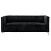 Home Design Gavin Velvet Square Sofa, Black - 4 of 4