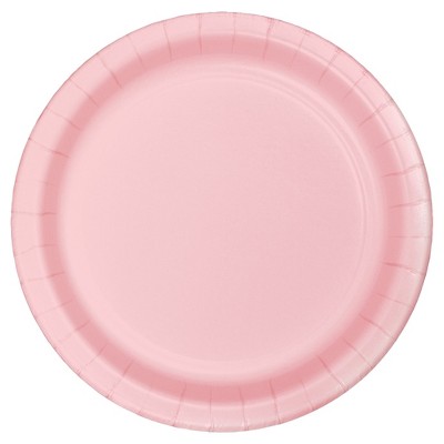 pink paper plates