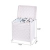 VECELO Laundry Hamper with Wheels & Lid, Plastic Laundry Basket with Handle, Rolling Laundry Bin for Laundry Room or Bathroom, White - 2 of 4