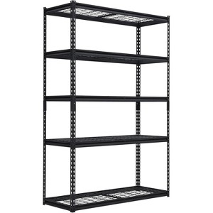Heavy Duty Garage Wall Shelving with Hooks,Storage Shelve(Black, 2 Pack) - 1 of 4