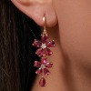 Vuskdtei18K Gold Plated Flower Dangle Earrings for Women, Hypoallergenic Cubic Zirconia Earrings, Elegant Chandelier Drop Earrings - 4 of 4