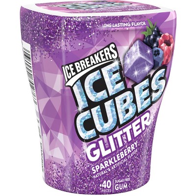 Ice Breakers Ice Cubes Glitter Sparkleberry Flavored Gum Bottle Pack - 3.24oz