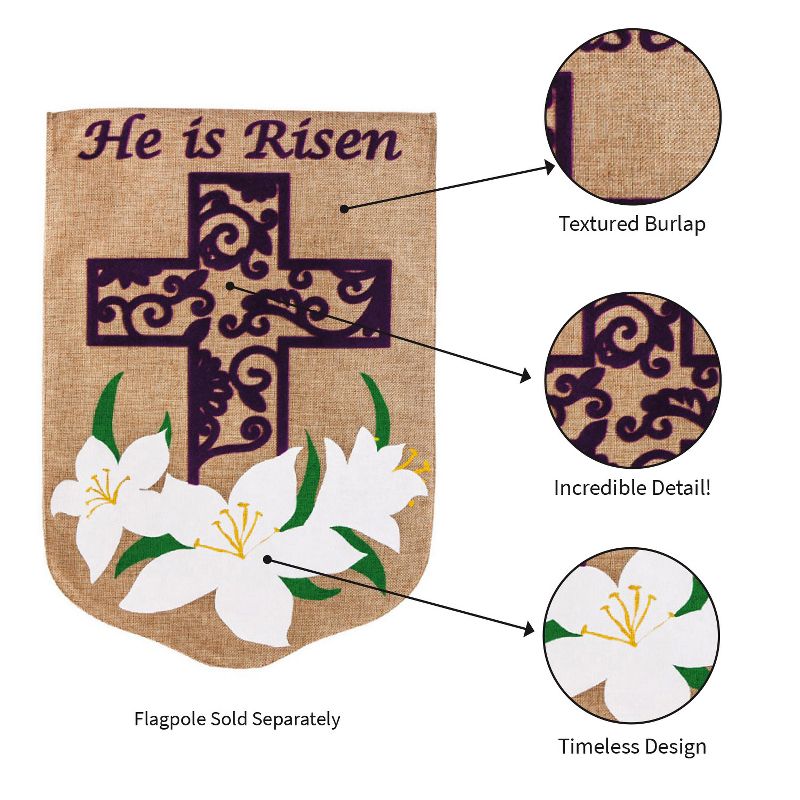 Evergreen Easter Lily Burlap Garden Flag, 12.5 x 18 inches, 5 of 7
