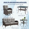 Buenhomino Outdoor 5 Pieces Coversation Set with Swivel Rocking Chair, Patio Furniture High Back Couch with Coffee Table for Porch Balcony Backyard - 3 of 4