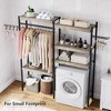 EcoSummer 5-Tier Over Washer and Dryer Storage Shelf, Adjustable Laundry Room Organizer with Drying Rack & Hooks. - 2 of 4