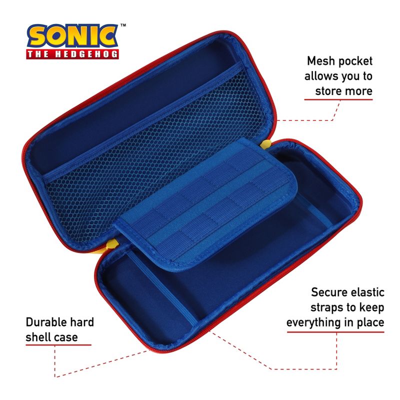 Sonic the Hedgehog Nintendo Switch Travel Case with grip controllers and stand, 2 of 8