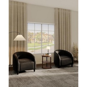 Accent Chair Velvet Club Chair Comfy Armrest Upholstered Barrel Chair with Soft Padded Seat for Living Room Bedroom Study Waiting Room - 1 of 4