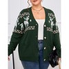 Coolmee Plus Size Cardigans Sweater for Women Funny Holiday Graphic Long Sleeve Knit Button Down Sweater Coat - 4 of 4