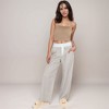 Anna-Kaci Lounge Women's Red Vertical Stripe Wide Leg Pants with Smocked Waistband Contrast Plaid Detail and Relaxed Full-Length Fit - 2 of 4
