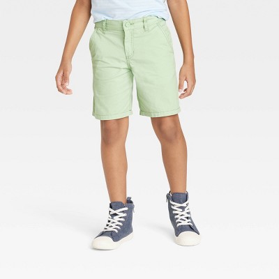 Boys' Flat Front 'at The Knee' Woven Shorts - Cat & Jack™ Green Xs : Target