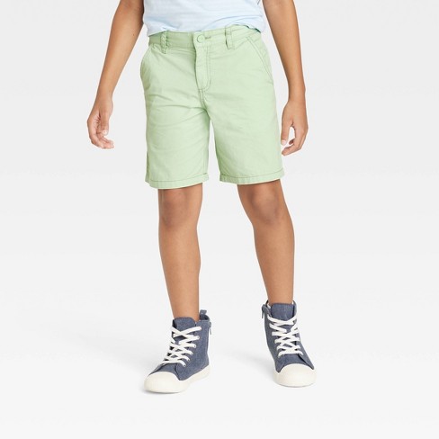 Boys' Flat Front 'at The Knee' Woven Shorts - Cat & Jack™ Green L : Target