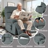 Oversized Power Lift Recliner Chair in Fabric with Remote Control and Side Pocket,Reclining Sofa for Seniors-The Pop Home - 2 of 4