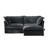 Oversized 83.4" Corduroy Slipcovered L-Shaped Modular Sectional Sofa with French Edges and Removable Covers - 4 of 4