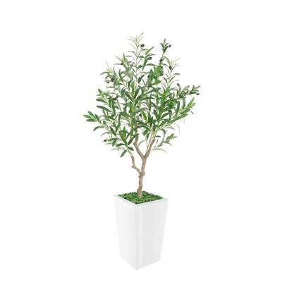 Artificial Tree in Pot with Realistic Leaves & Natural Wood Trunk
