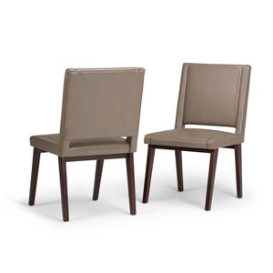 Tierney Deluxe Dining Chair Set of 2 Ash Blonde Bonded Leather - Wyndenhall, Grey Yellow