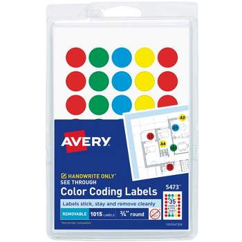 Avery See-Through Color Dots, 3/4 Inch, Assorted Colors, Pack of 1015